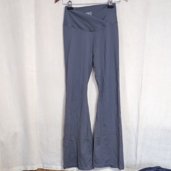 Rue21 Pants - Rue 21 Dark Slate Gray Cross Waist Flare Leggings Size Medium